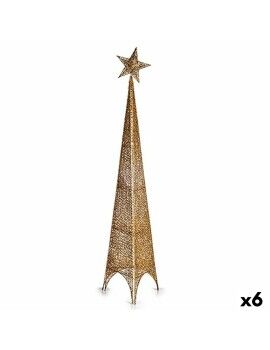 Árvore de Natal Torre Estrela Dourado Metal Plástico 28 x 127 x 28 cm (6 Unidades)