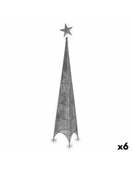 Árbol de Navidad Torre Estrella Plateado Metal Plástico 34 x 154 x 34 cm (6 Unidades)