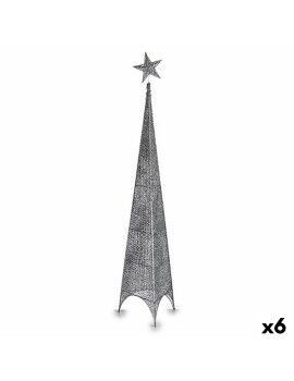 Árvore de Natal Torre Estrela Prateado Metal Plástico 34 x 154 x 34 cm (6 Unidades)
