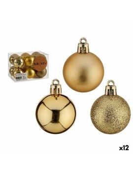 Conjunto de bolas de Natal Dourado PVC Ø 4 cm (12 Unidades)