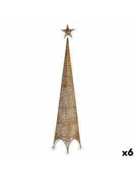 Árvore de Natal Estrela Torre Dourado Metal Plástico 34 x 154 x 34 cm (6 Unidades)