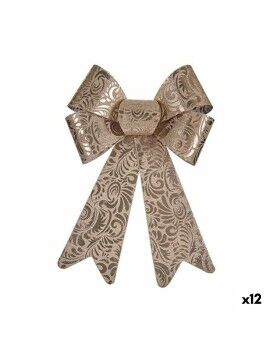 Decoración Colgante Bronce PVC Lazo 16 x 24 x 4 cm (12 Unidades)