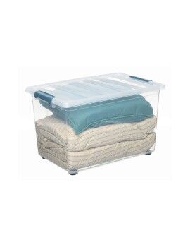 Caja Multiusos Domopak Living Katla Con ruedas Con asas Transparente 57 L (59 x 39 x 36,5 cm)