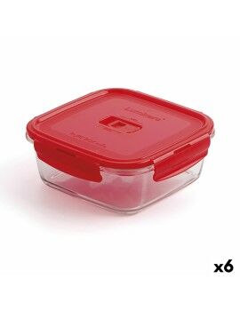 Fiambrera Hermética Luminarc Pure Box Rojo 1,22 L Vidrio (6 Unidades)