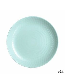 Plato Llano Luminarc Pampille Turquesa Vidrio (25 cm) (24 Unidades)