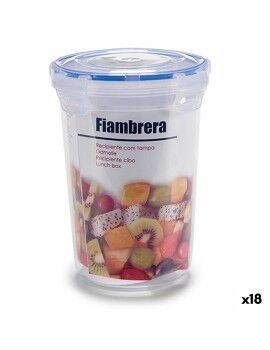 Fiambrera Hermética Cilindro Transparente Plástico 1,2 L 13 x 17 x 13 cm (18 Unidades)