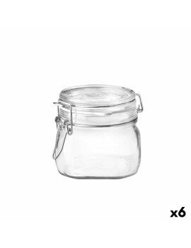 Recipiente para Conservar Alimentos Bormioli Rocco Fido Transparente Vidro (500 ml) (6 Unidades)