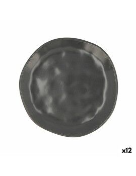 Plato de Postre Bidasoa Cosmos Cerámica Negro (20 cm) (12 Unidades)