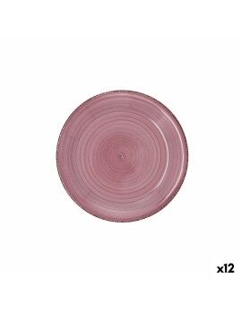 Prato de Sobremesa Quid Vita Peoni Cor de Rosa Cerâmica 19 cm (12 Unidades)