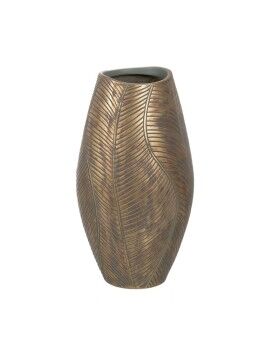 Vaso Verde Dourado Poliresina 22 x 22 x 40 cm