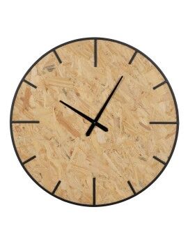 Reloj de Pared Negro Natural PVC Hierro Madera MDF 80 x 4,5 x 80 cm