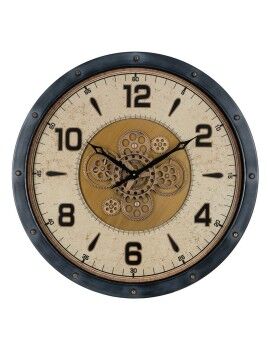 Reloj de Pared Negro Dorado Cristal Hierro 72 x 9 x 72 cm (3 Unidades)