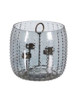 Portavelas Gris Metal Cristal Ø 23 cm 23 x 23 x 20 cm