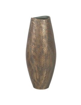 Vaso Verde Dourado Poliresina 22 x 22 x 54 cm