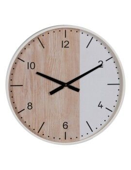 Reloj de Pared Blanco Natural Madera 60 x 60 x 5,5 cm