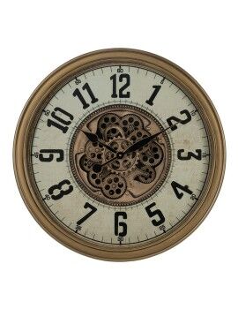 Reloj de Pared Crema Dorado Cristal Hierro 66 x 9,5 x 66 cm (3 Unidades)