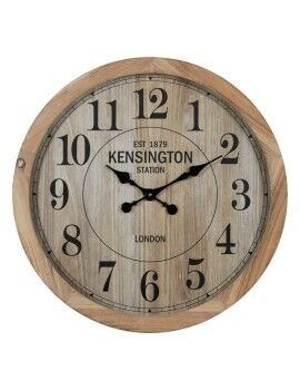 Reloj de Pared Natural Madera Cristal 60 x 60 x 6,5 cm