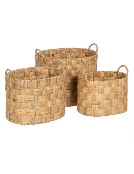 Conjunto de Cestos Bege Fibra natural 45 x 35 x 41 cm (3 Unidades)