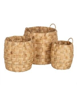 Conjunto de Cestos Bege Fibra natural 37 x 37 x 40 cm (3 Unidades)