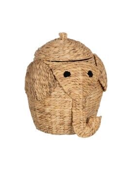 Cesto Elefante Negro Beige Fibra natural 38 x 38 x 42 cm