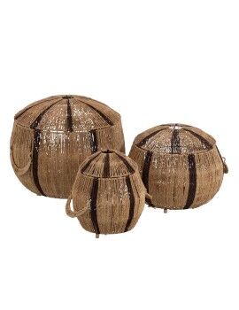 Conjunto de Cestos Castanho Natural Juta 45 x 45 x 36 cm (3 Peças)