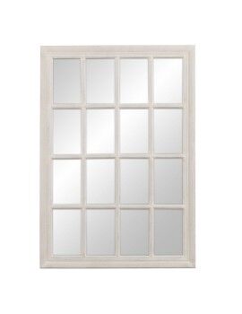 Espejo de pared Blanco Madera Cristal Madera de Paulonia Ventana 70 x 3,5 x 100 cm