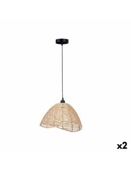 Lámpara de Techo Natural Ratán 60 W Cónica 220 -240 V 34 x 20 x 30 cm (2 Unidades)