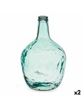 Botella Carafe Decoración Transparente 22 x 37,5 x 22 cm (2 Unidades)