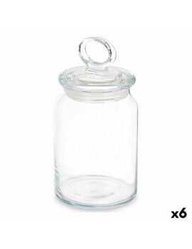 Tarro Kitchen 860 ml 9,8 x 19,3 x 9,8 cm Transparente Silicona Vidrio (6 Unidades)