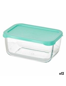 Fiambrera Snow 790 ml Verde Transparente Vidrio Polietileno (12 Unidades)