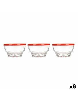 Conjunto de Tigelas Karaman Vermelho Transparente Vidro Polietileno Ø 10,5 cm 275 ml (8 Unidades)