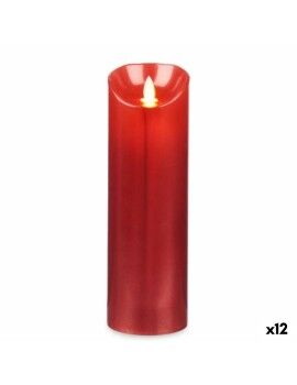 Vela LED Vermelho 8 x 8 x 25 cm (12 Unidades)