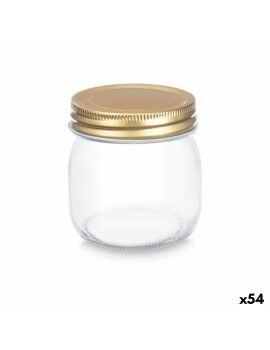 Frasco Transparente Dourado Metal Vidro 180 ml 6 x 8 x 6 cm (54 Unidades)