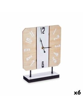 Reloj de Mesa Blanco Metal Madera MDF 22 x 28 x 7 cm (6 Unidades)