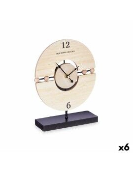 Reloj de Mesa Bolas Negro Metal Madera MDF 20,5 x 26,5 x 7 cm (6 Unidades)