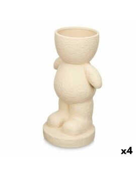 Figura Decorativa Bege 19 x 31 x 15 cm Vaso (4 Unidades)