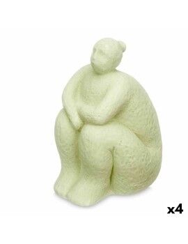 Figura Decorativa Verde Dolomita 18 x 30 x 19 cm (4 Unidades) Mujer Sentado