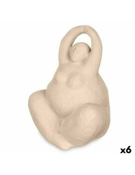 Figura Decorativa Bege Cerâmica 14 x 18 x 11 cm (6 Unidades) Mulher Yoga