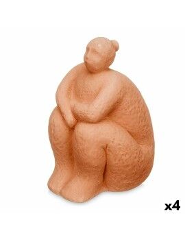 Figura Decorativa Laranja Dolomite 18 x 30 x 19 cm (4 Unidades) Mulher Sentado