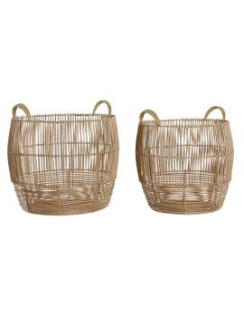 Conjunto de Cestas DKD Home Decor Metal Rotim (40 x 40 x 38 cm)