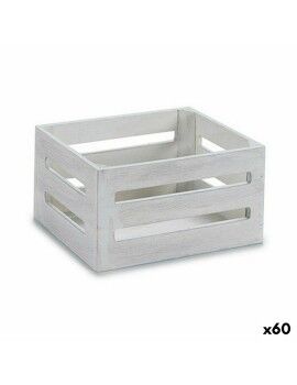 Caixa Decorativa Branco Madeira 16 x 8 x 11 cm (60 Unidades)