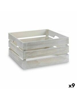 Caixa Decorativa Branco Madeira 31 x 20 x 40,5 cm (9 Unidades)