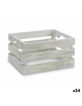 Caixa Decorativa Branco Madeira de álamo 26,2 x 13,2 x 15,8 cm (24 Unidades)