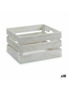 Caixa Decorativa Branco Madeira 31 x 16 x 21 cm (18 Unidades)