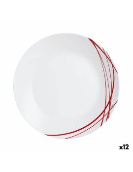 Plato Llano Arcopal Domitille Rojo Bicolor Vidrio 25 cm (12 Unidades)