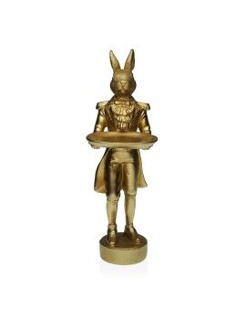 Figura Decorativa Versa Dourado Coelho 16 x 40 x 12 cm Resina