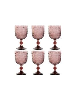 Conjunto de Copos Home ESPRIT Cor de Rosa Cristal 325 ml (6 Unidades)