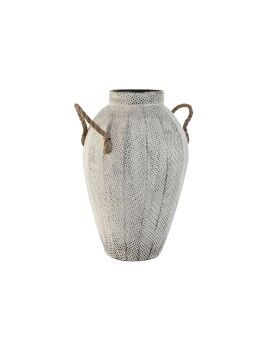 Vaso Home ESPRIT Branco Metal Corda 25,5 x 25,5 x 41 cm