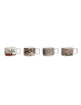 Conjunto de Chávenas de Café Home ESPRIT Bege Cor de Rosa Terracota Lilás Metal Bambu Dolomite...