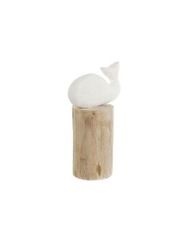 Figura Decorativa Home ESPRIT Blanco Natural Ballena Mediterráneo 17 x 10 x 28 cm